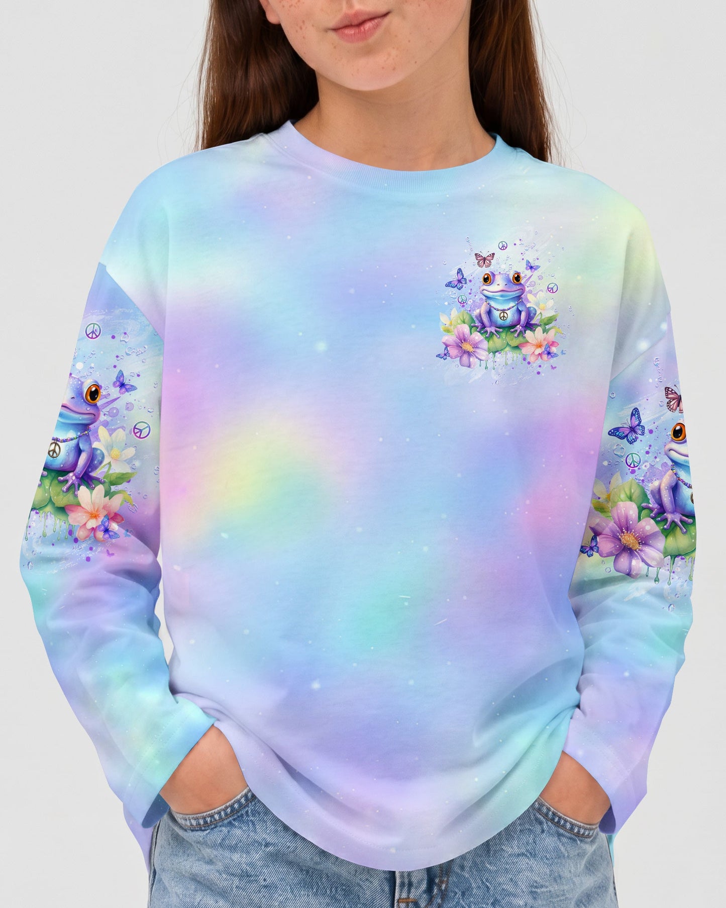 BE YOU THE WORLD WILL ADJUST FROG KIDS ALL OVER PRINT - YHDU1812237