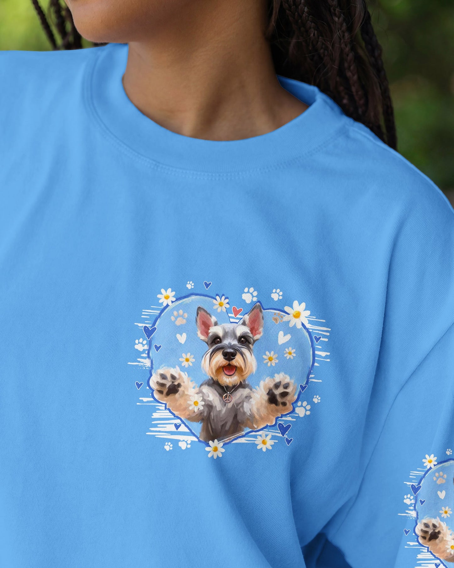 MY SHADOW HAS FOUR LEGS AND A TAIL SCHNAUZER DOG ALL OVER PRINT - TY2005261