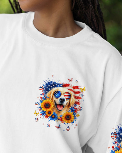 RED WHITE & WOOF GOLDEN RETRIEVER DOG ALL OVER PRINT - TLNT1905264