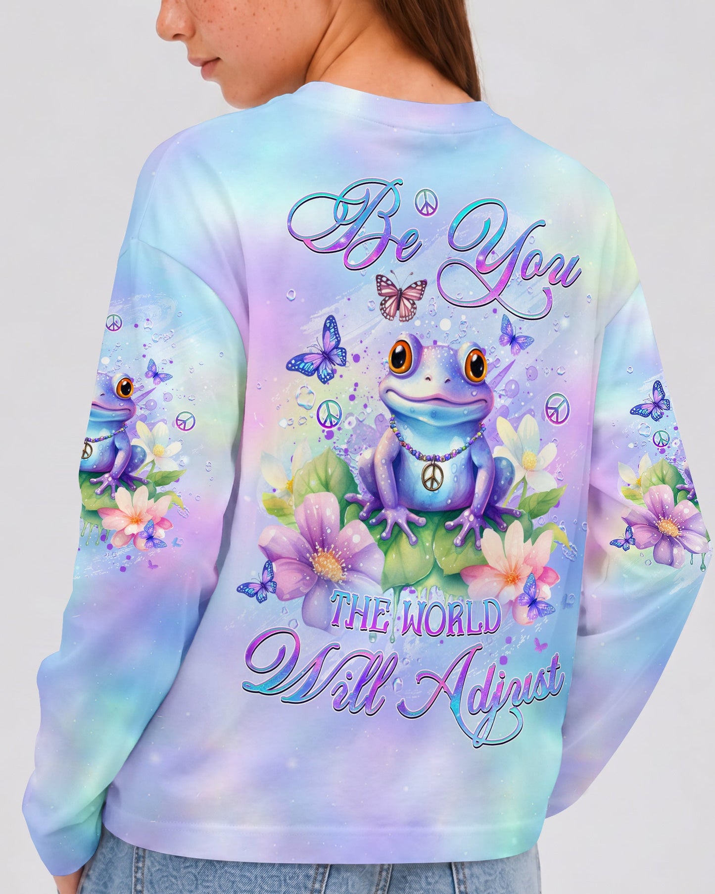 BE YOU THE WORLD WILL ADJUST FROG KIDS ALL OVER PRINT - YHDU1812237