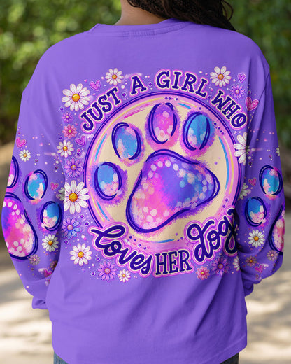 JUST A GIRL WHO LOVES HER DOG PAW ALL OVER PRINT  - TLNT0405264