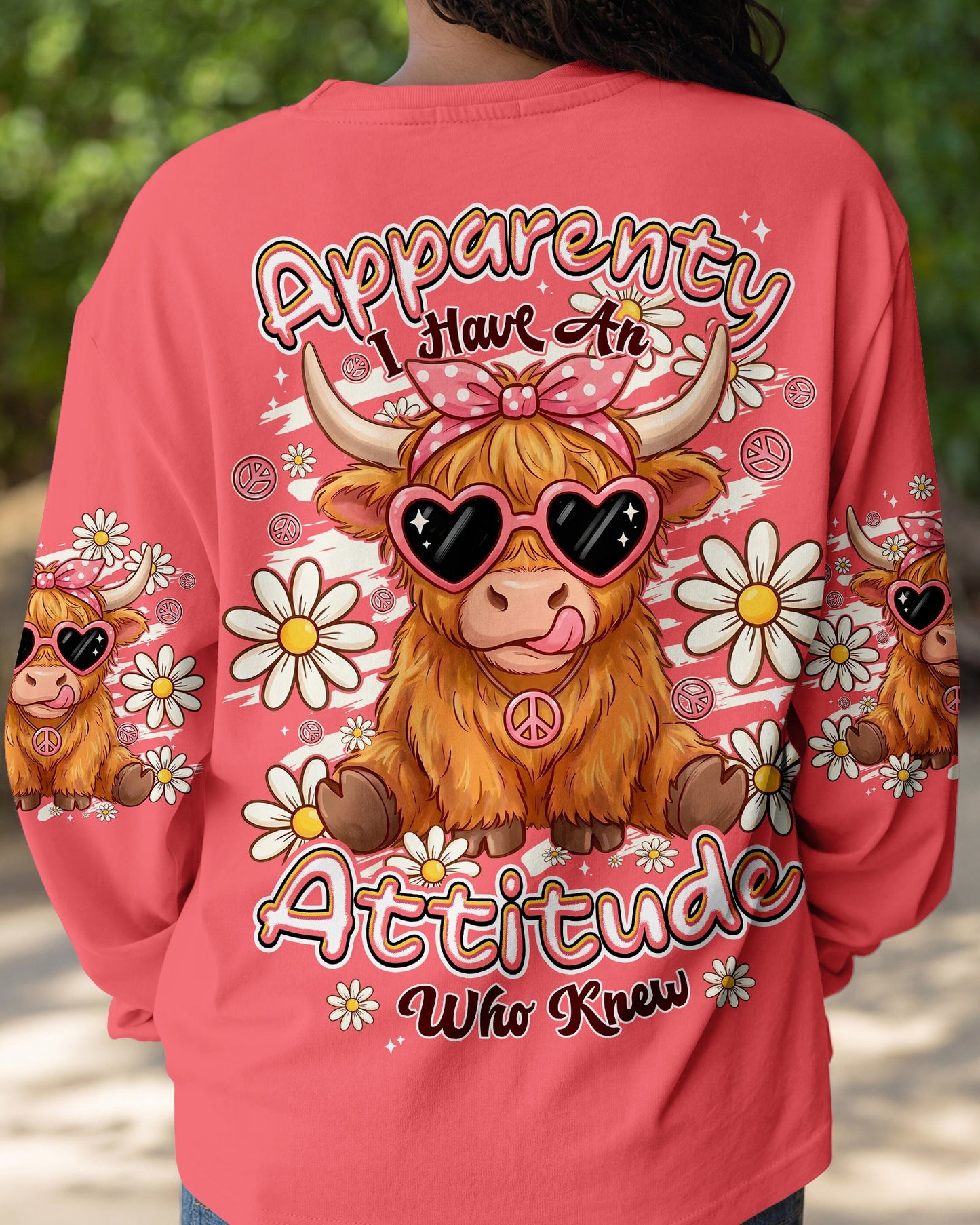 APPARENTLY I HAVE AN ATTITUDE WHO KNEW COW ALL OVER PRINT - TYPQ2206261