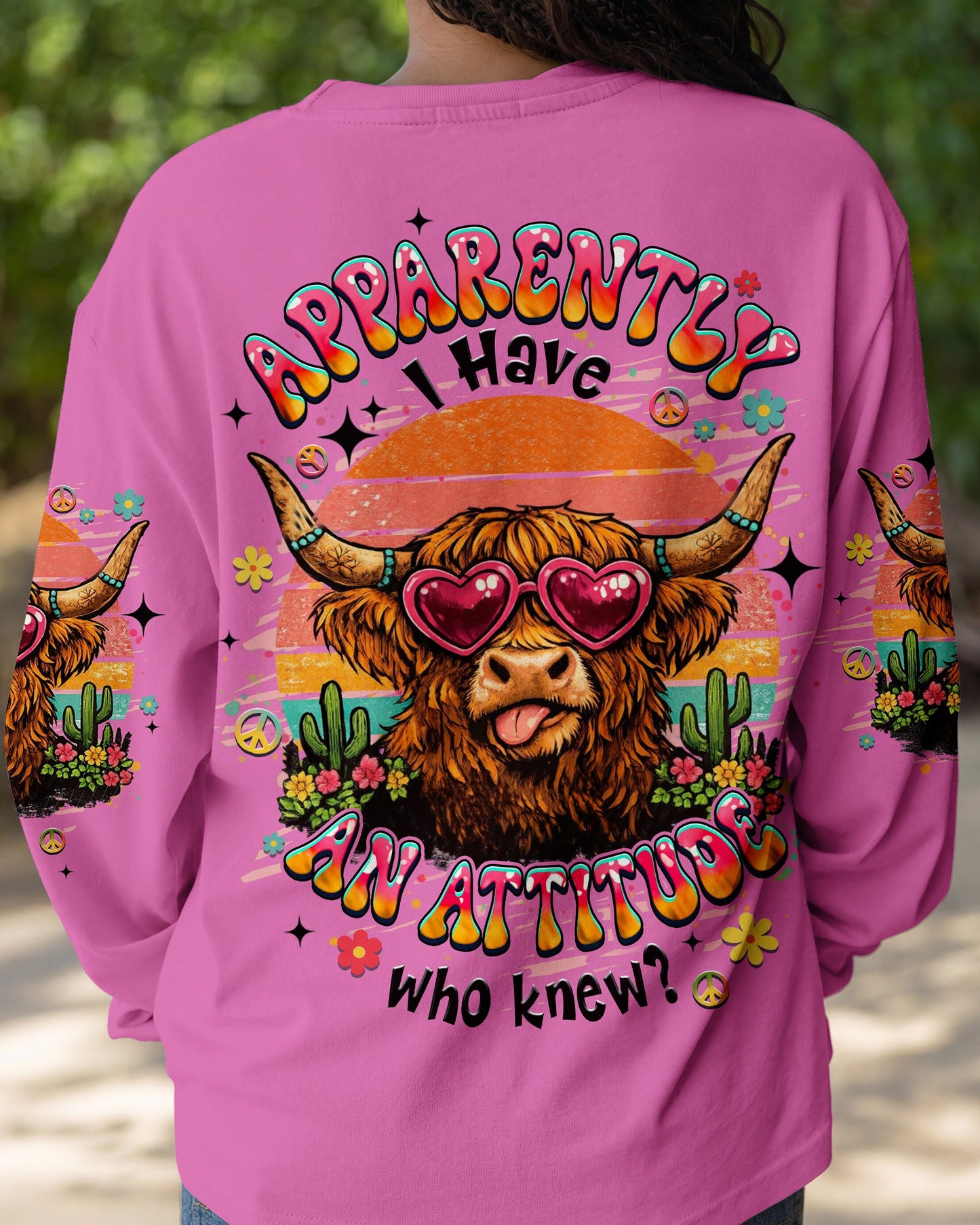 APPARENTLY I HAVE AN ATTITUDE WHO KNEW COW ALL OVER PRINT - TLHN1004261