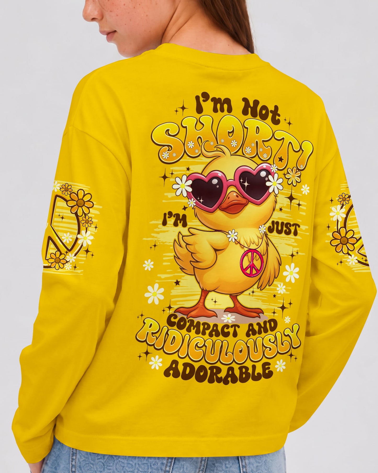 I'M NOT SHORT DUCK HIPPIE KIDS ALL OVER PRINT - TYPQ1206262