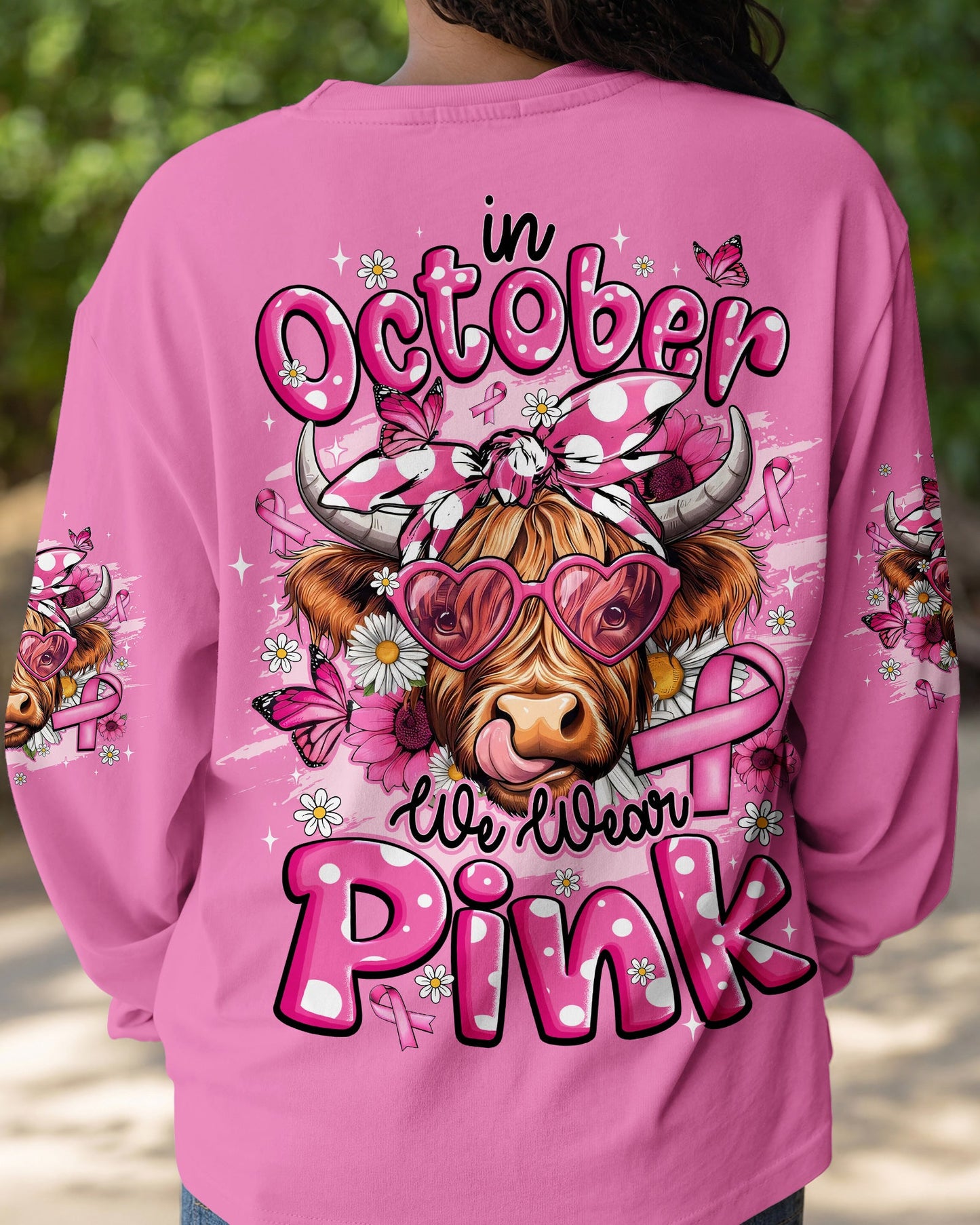 IN OCTOBER WE WEAR PINK COW BREAST CANCER AWARENESS ALL OVER PRINT - TYQY2906261