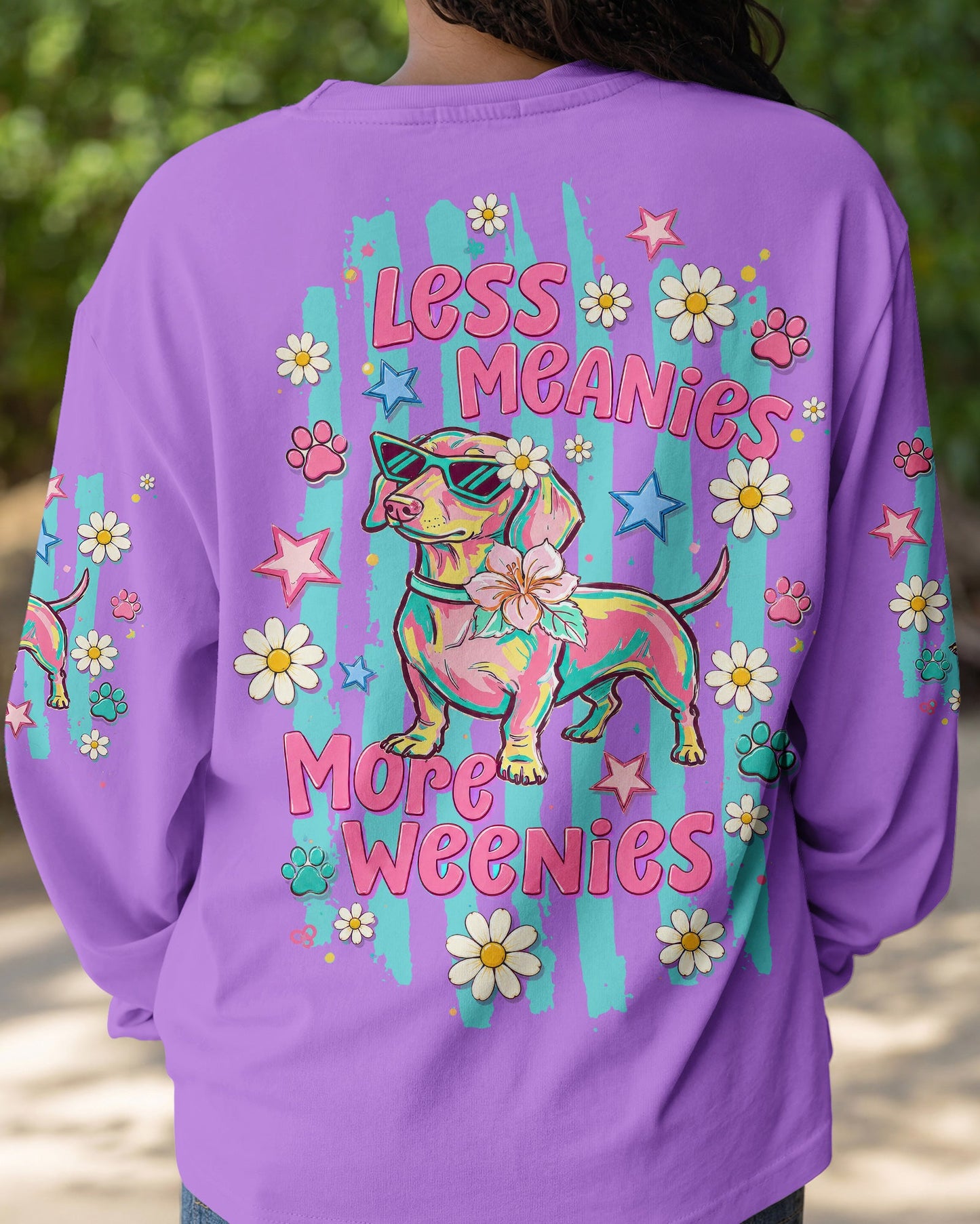 LESS MEANIES MORE WEENIES DACHSHUND DOG  ALL OVER PRINT - TLTW2005261