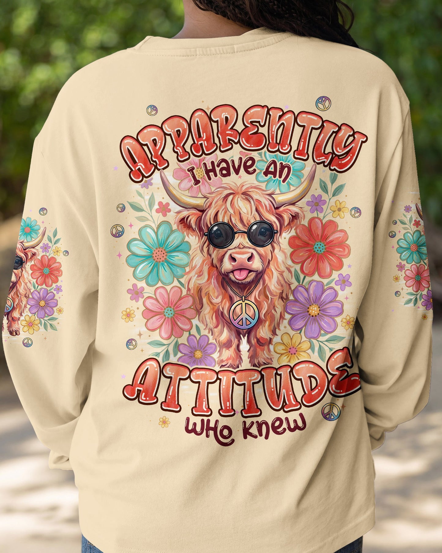 APPARENTLY I HAVE AN ATTITUDE WHO KNEW COW ALL OVER PRINT - TYPQ1004261