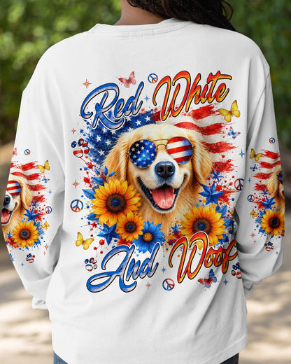RED WHITE & WOOF GOLDEN RETRIEVER DOG ALL OVER PRINT - TLNT1905264