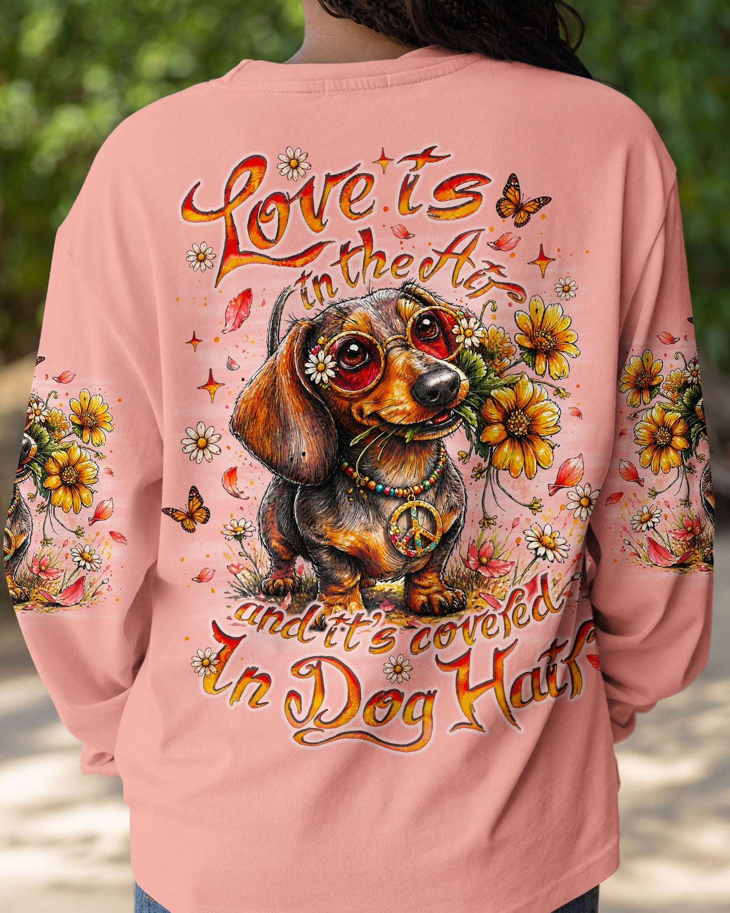 LOVE IS IN THE AIR DACHSHUND DOG ALL OVER PRINT   - TLNO0405261