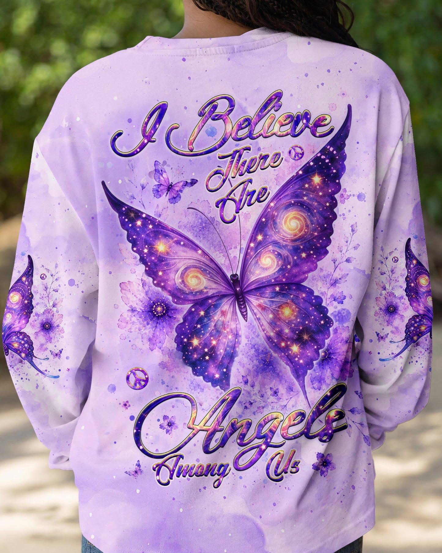 I BELIEVE THERE ARE ANGELS AMONG US BUTTERFLY ALL OVER PRINT - TLHG2906264