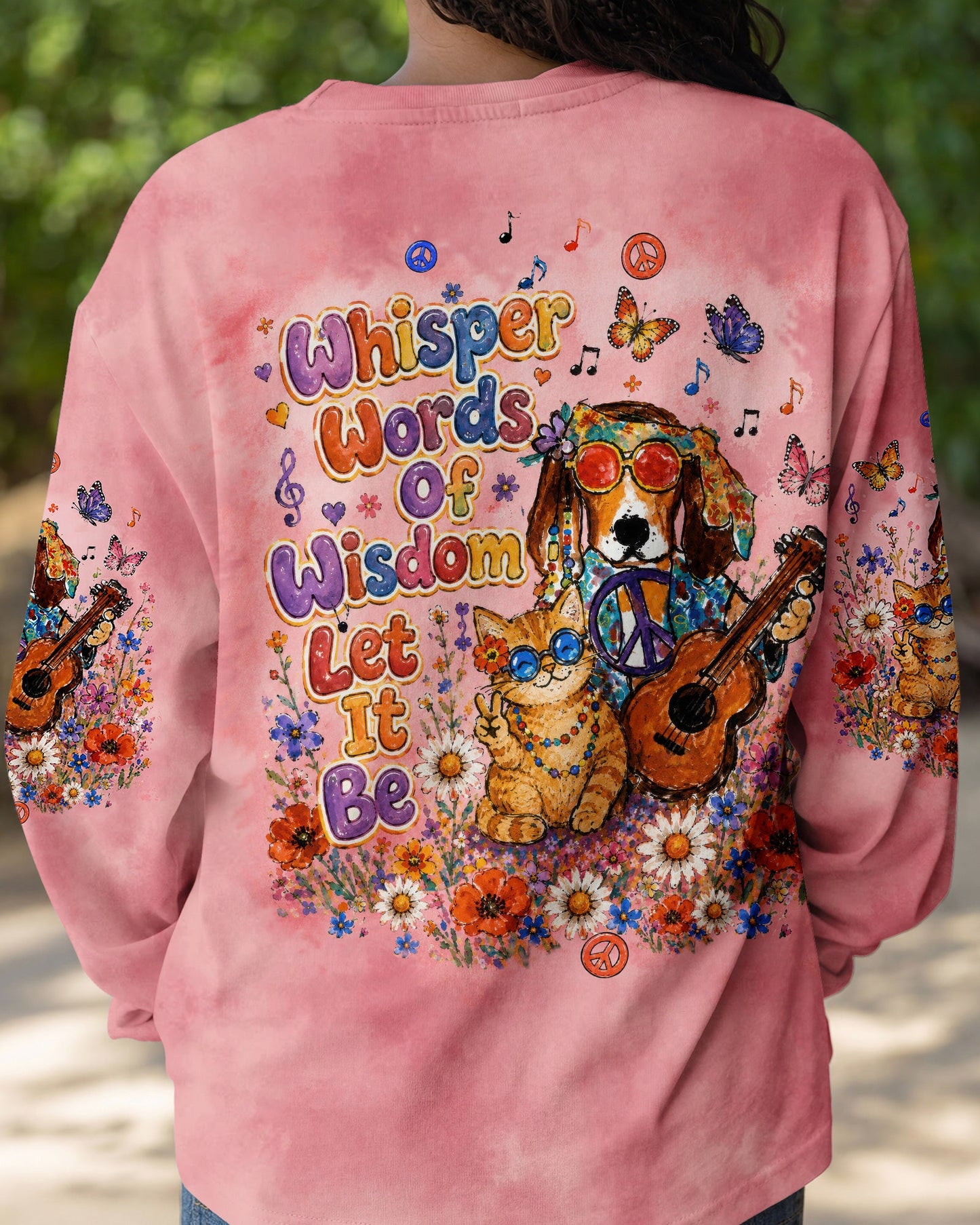 WHISPER WORDS OF WISDOM LET IT BE BEAGLE DOG TABBY CAT ALL OVER PRINT  - TLTW1305262