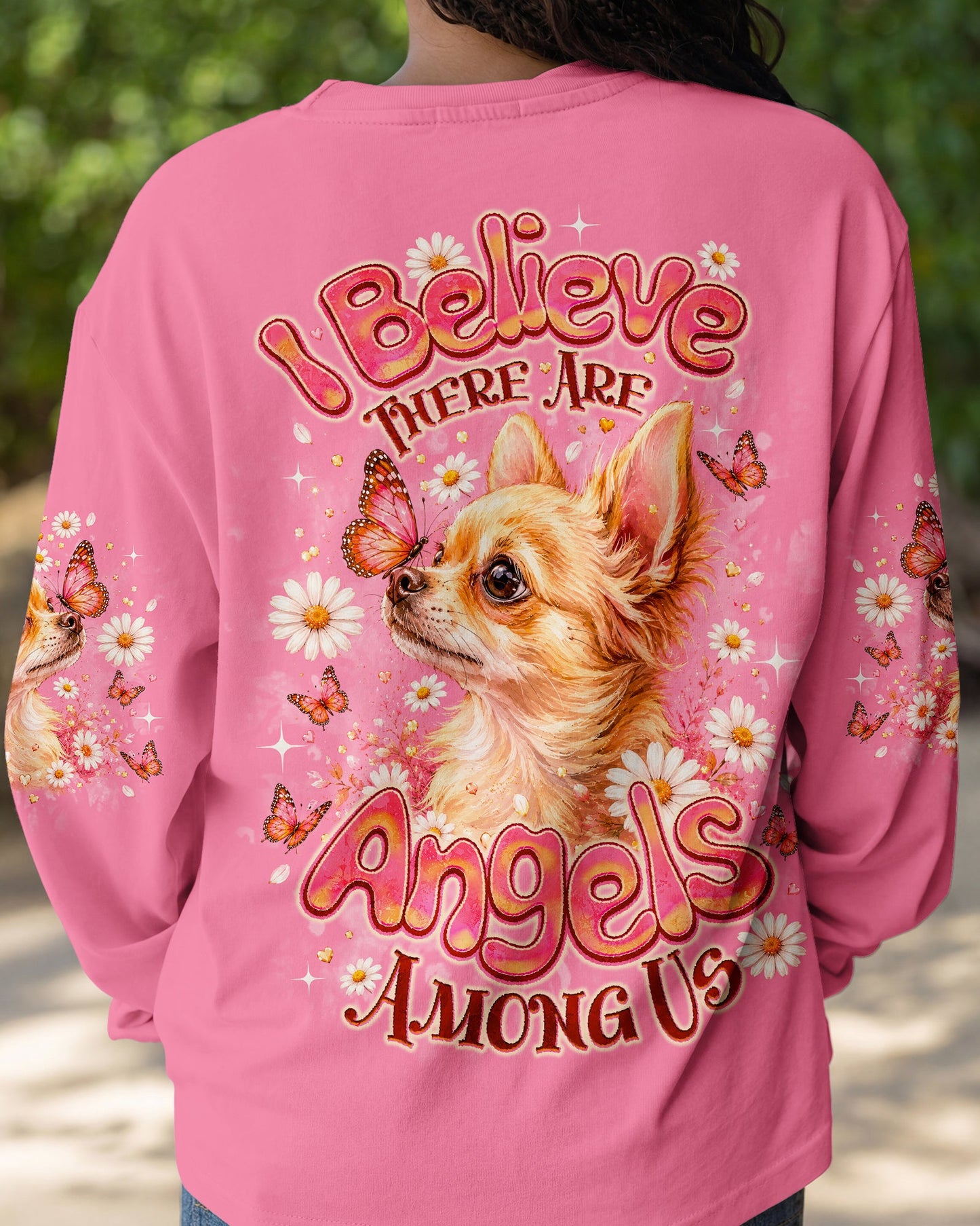 I BELIEVE THERE ARE ANGELS AMONG US CHIHUAHUA DOG ALL OVER PRINT - TLNO2105262