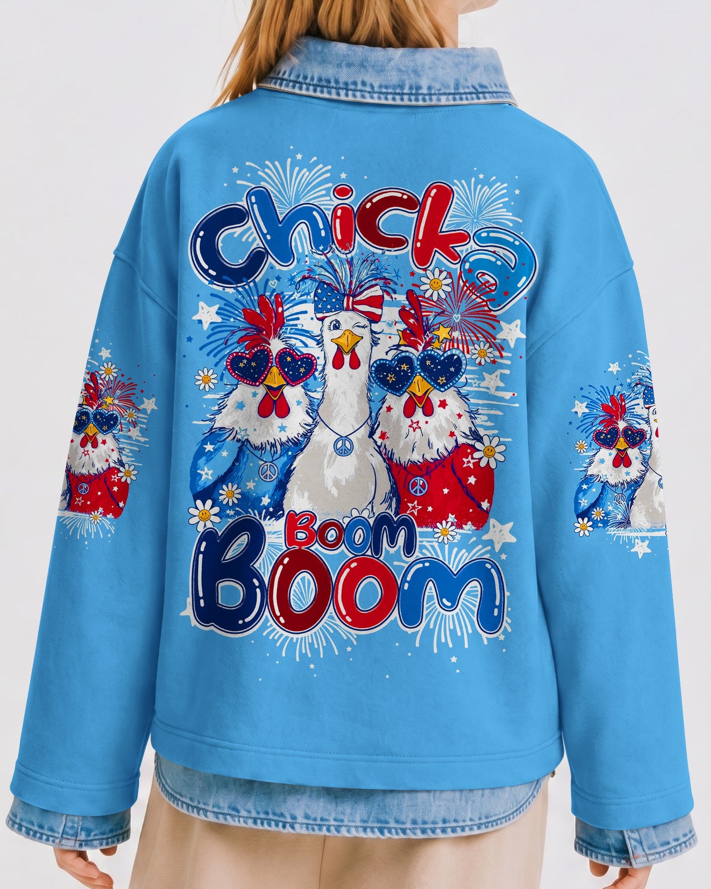 CHICKA BOOM BOOM HIPPIE CHICKEN KIDS ALL OVER PRINT - TY0406262