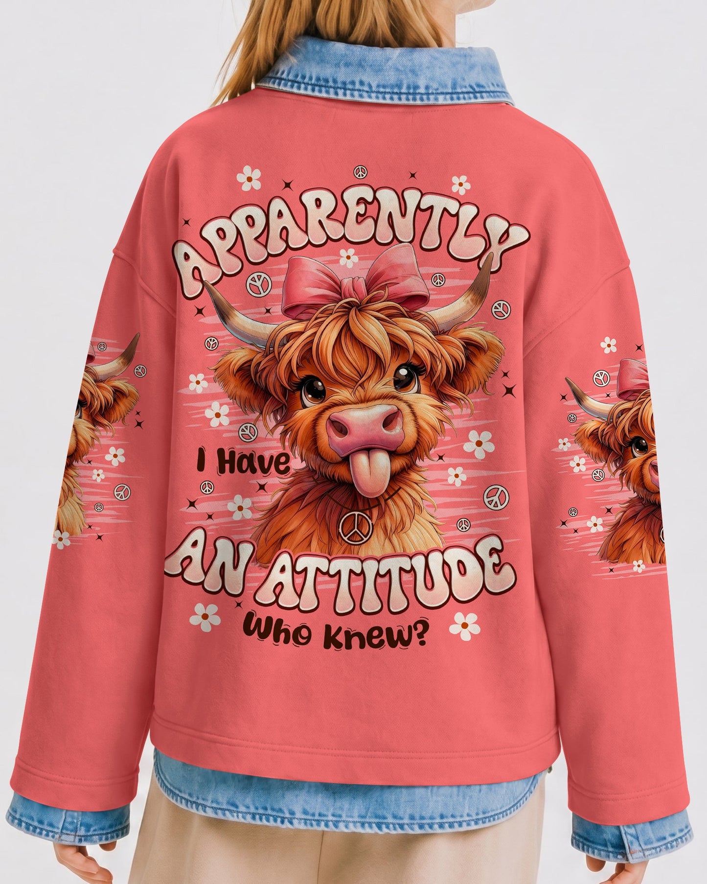 APPARENTLY I HAVE AN ATTITUDE WHO KNEW COW KIDS ALL OVER PRINT - TYPQ1006263