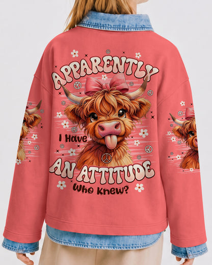 APPARENTLY I HAVE AN ATTITUDE WHO KNEW COW KIDS ALL OVER PRINT - TYPQ1006263