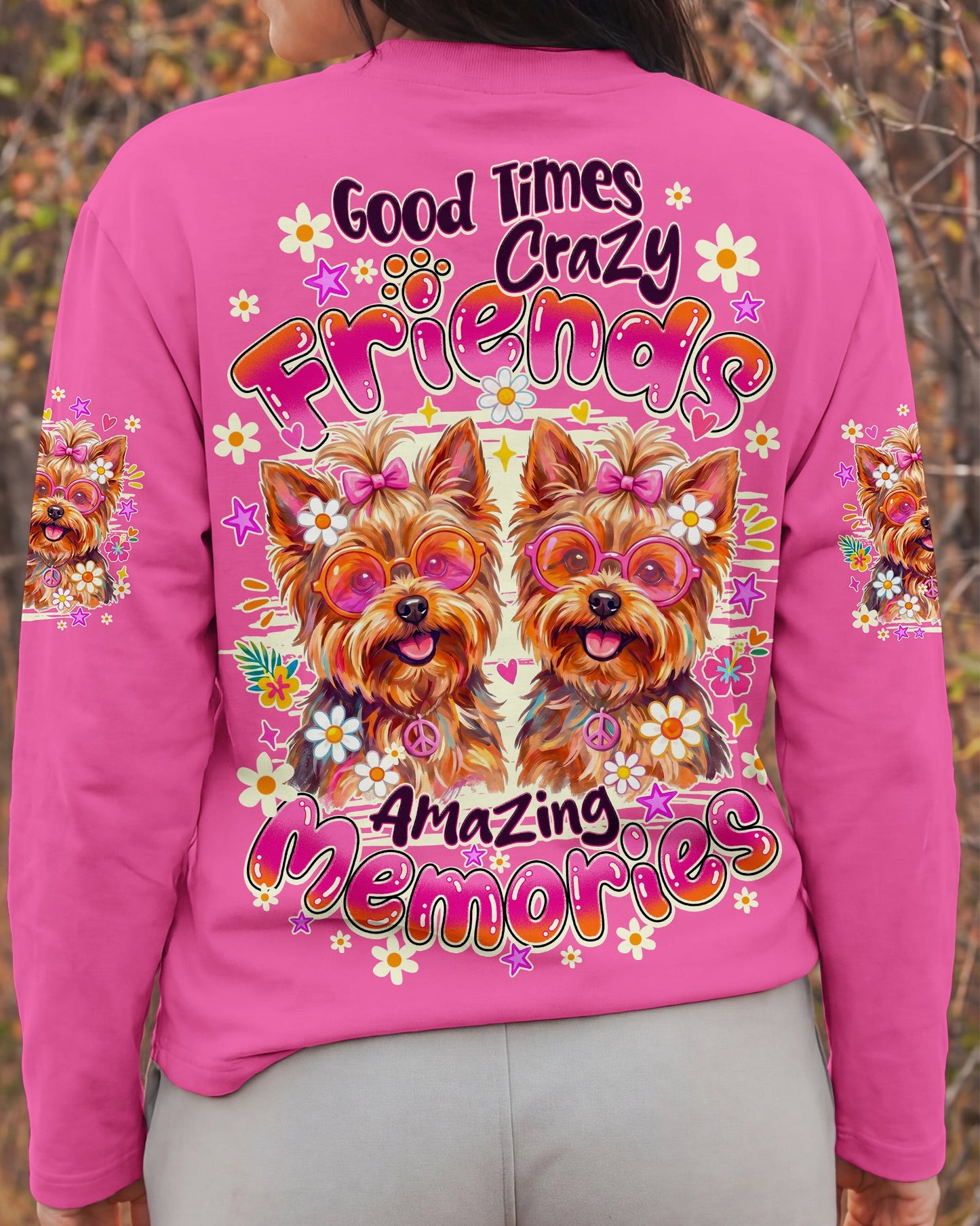 GOOD TIMES CRAZY FRIENDS YORKSHIRE TERRIER DOG ALL OVER PRINT - TY1405261