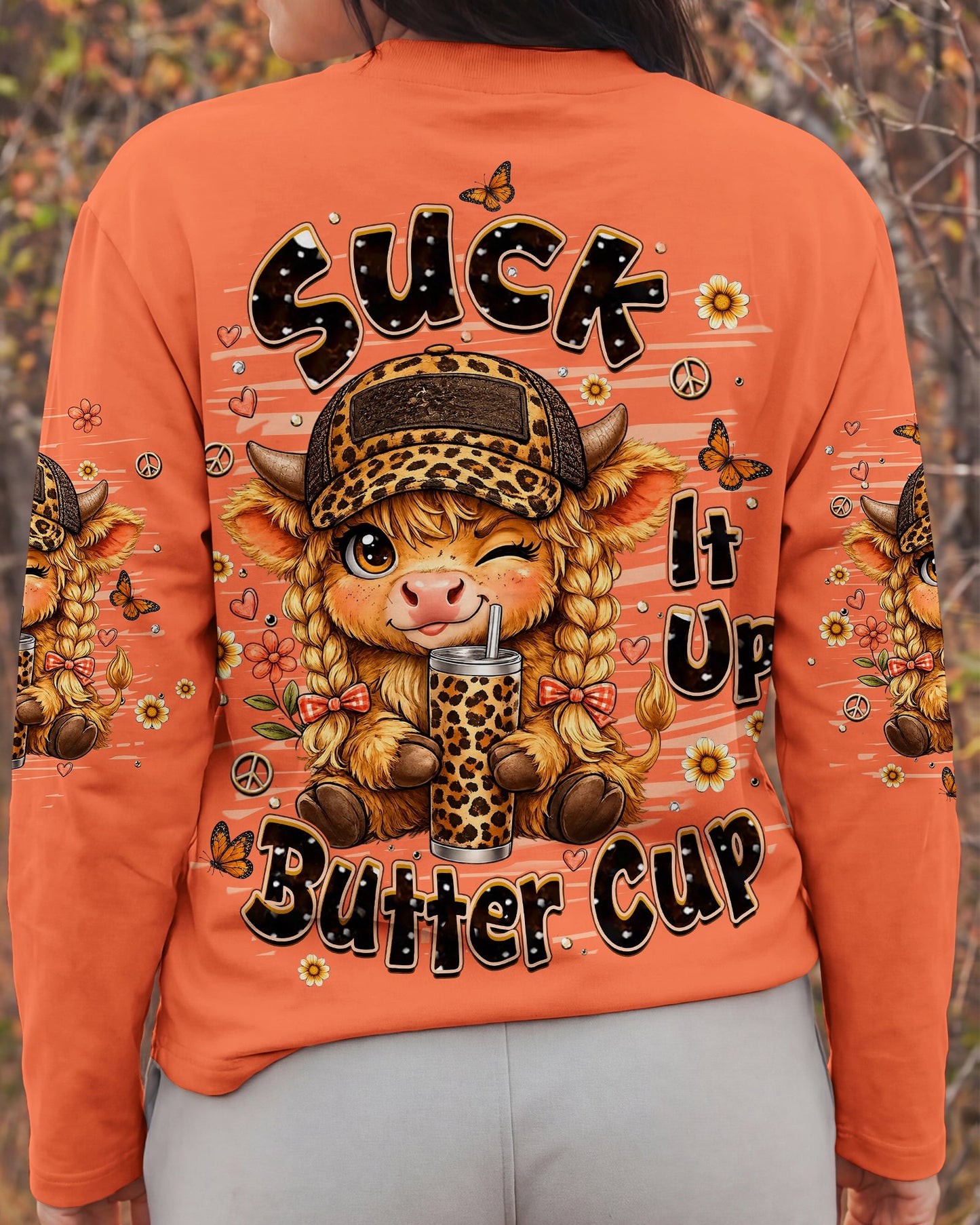 SUCK IT UP BUTTERCUP COW ALL OVER PRINT  - TLHN0906261