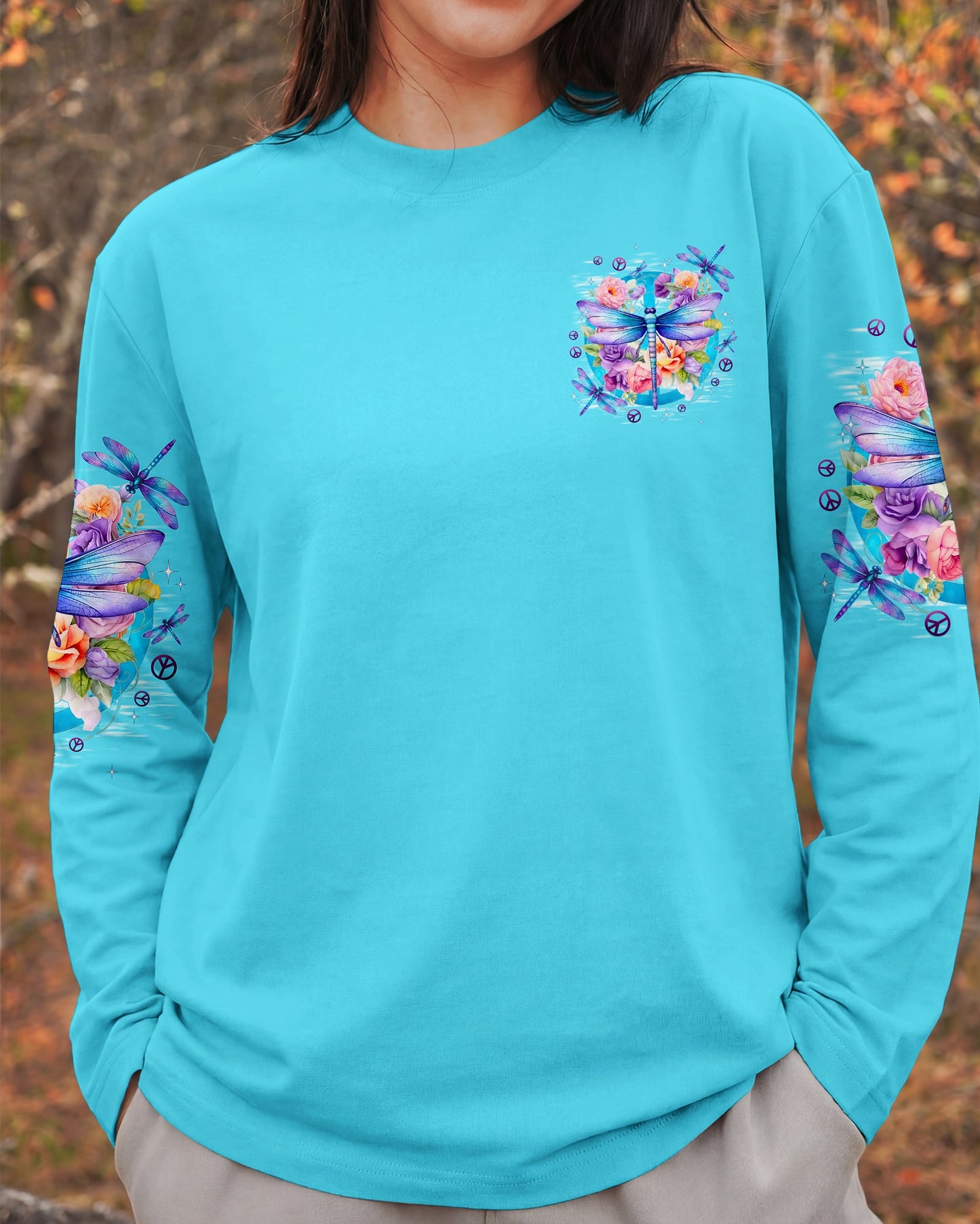 PEACE LOVE AND DRAGONFLIES ALL OVER PRINT - TYPQ2306262