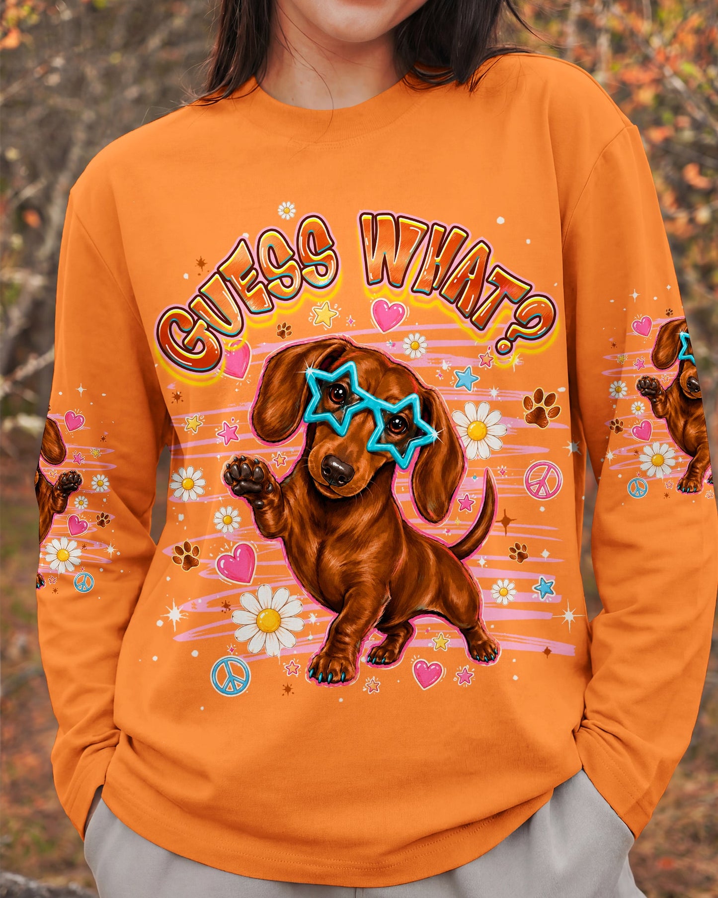 GUESS WHAT DACHSHUND DOG FUNNY ALL OVER PRINT - TLHG2505261