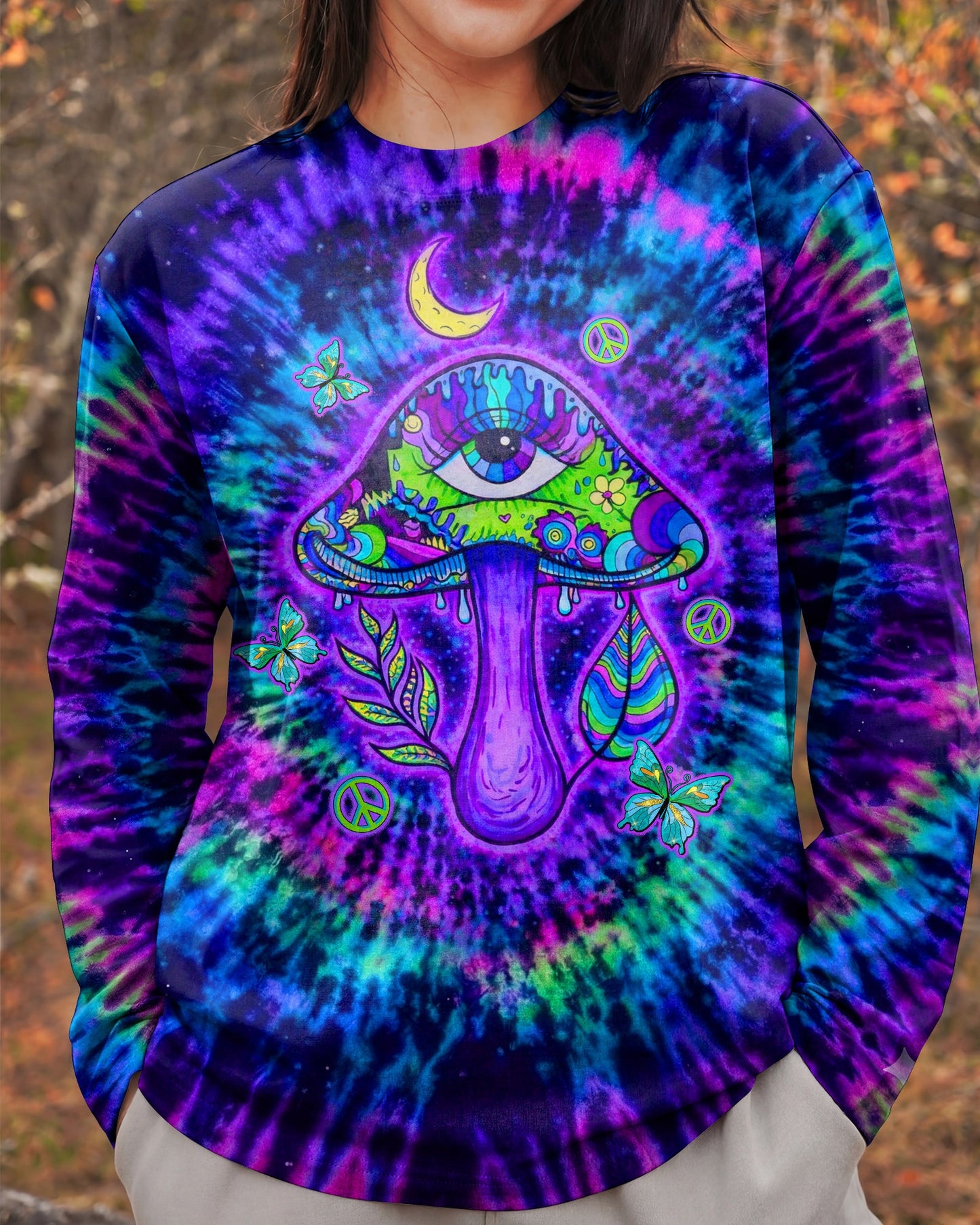 EAT MUSHROOMS SEE THE UNIVERSE SWIRL ALL OVER PRINT  - TLTW0904262