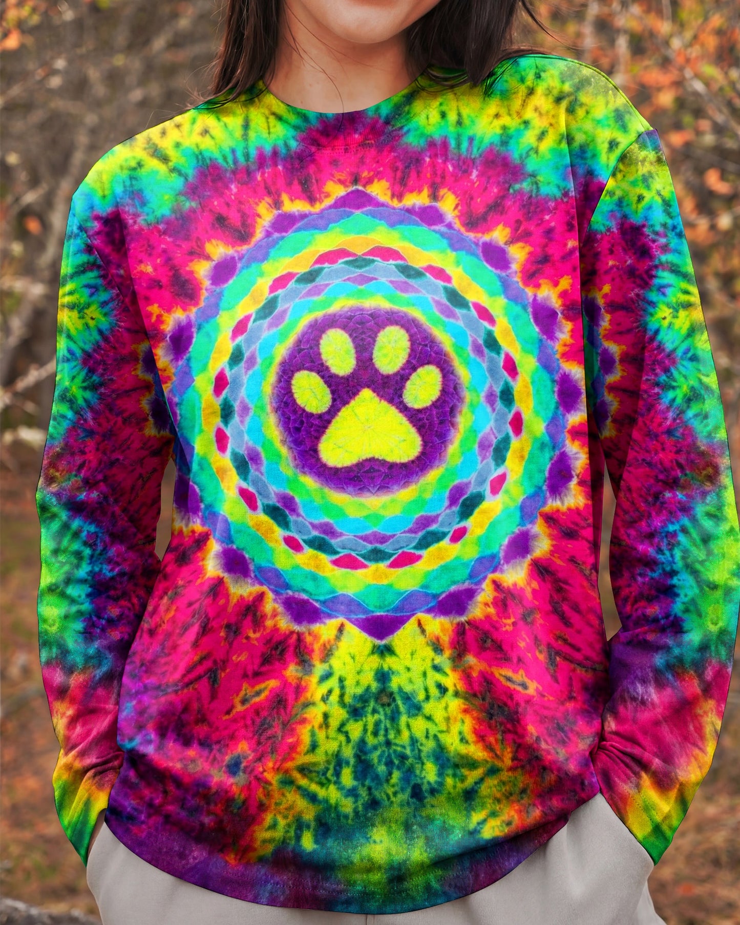 MANDALA PAW PRINT  SWIRL ALL OVER PRINT  - TLTW0304261