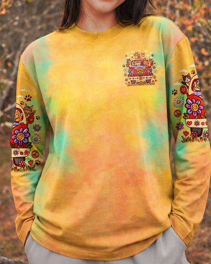 PEACE LOVE AND MEOW CATS ALL OVER PRINT - TLNO1307261