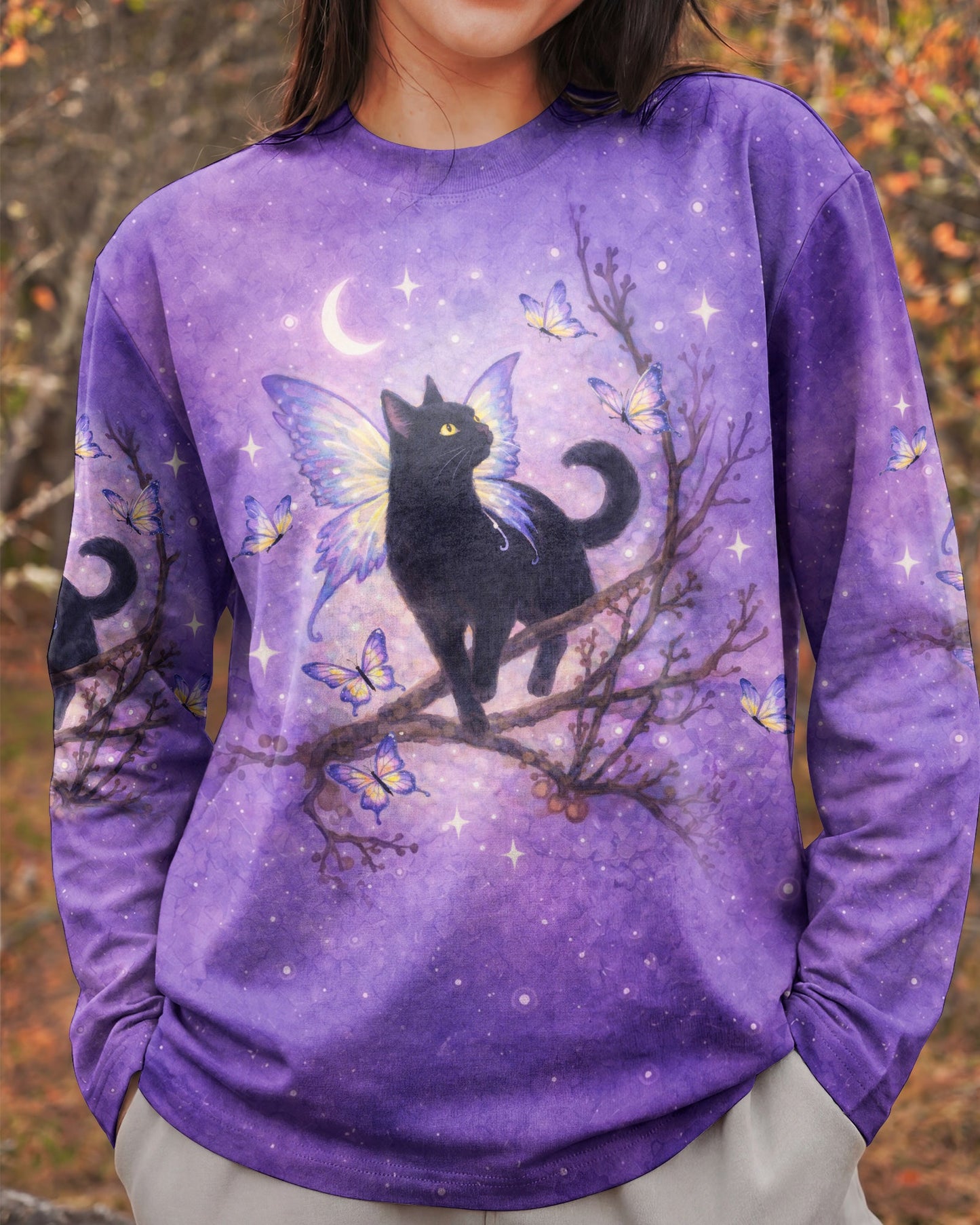 I BELIEVE THERE ARE ANGELS AMONG US BLACK CAT ALL OVER PRINT - TLNO1205261