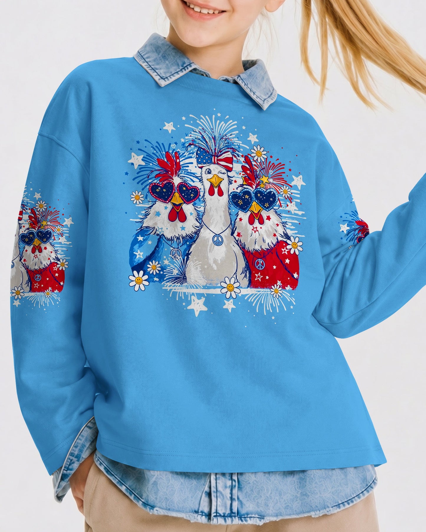 CHICKA BOOM BOOM HIPPIE CHICKEN KIDS ALL OVER PRINT - TY0406262