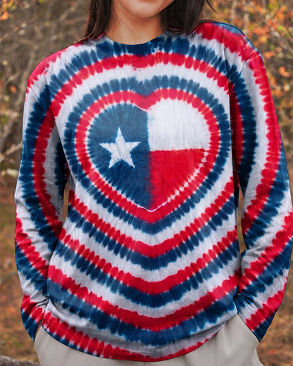 HEART TEXAS STATE RED WHITE & BLUE SWIRL ALL OVER PRINT - TLNO1206262
