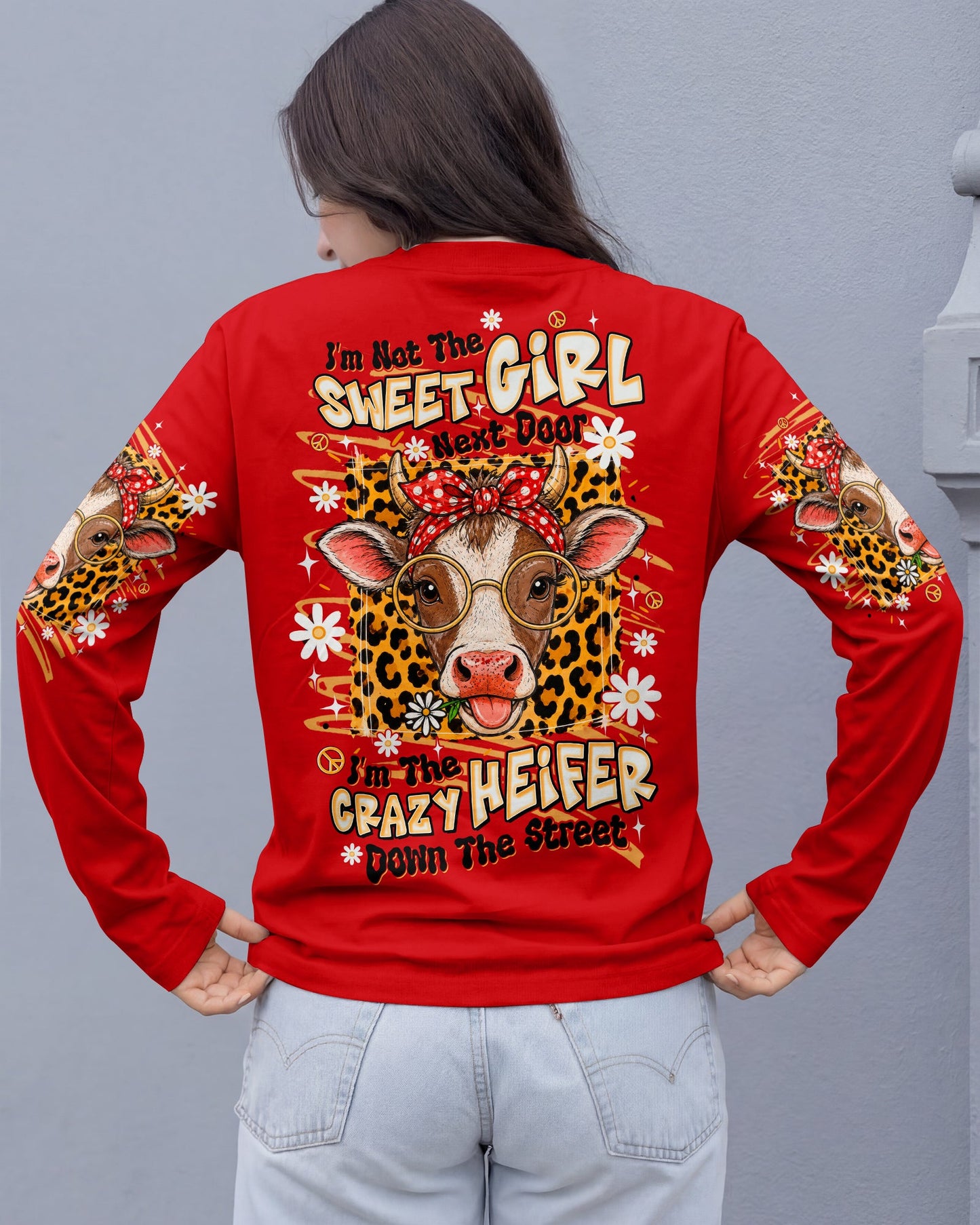 CRAZY HEIFER DOWN THE STREET COW ALL OVER PRINT  - TLTW2306262