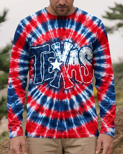 TEXAS RED WHITE & BLUE SWIRL ALL OVER PRINT   - TLHN1206263