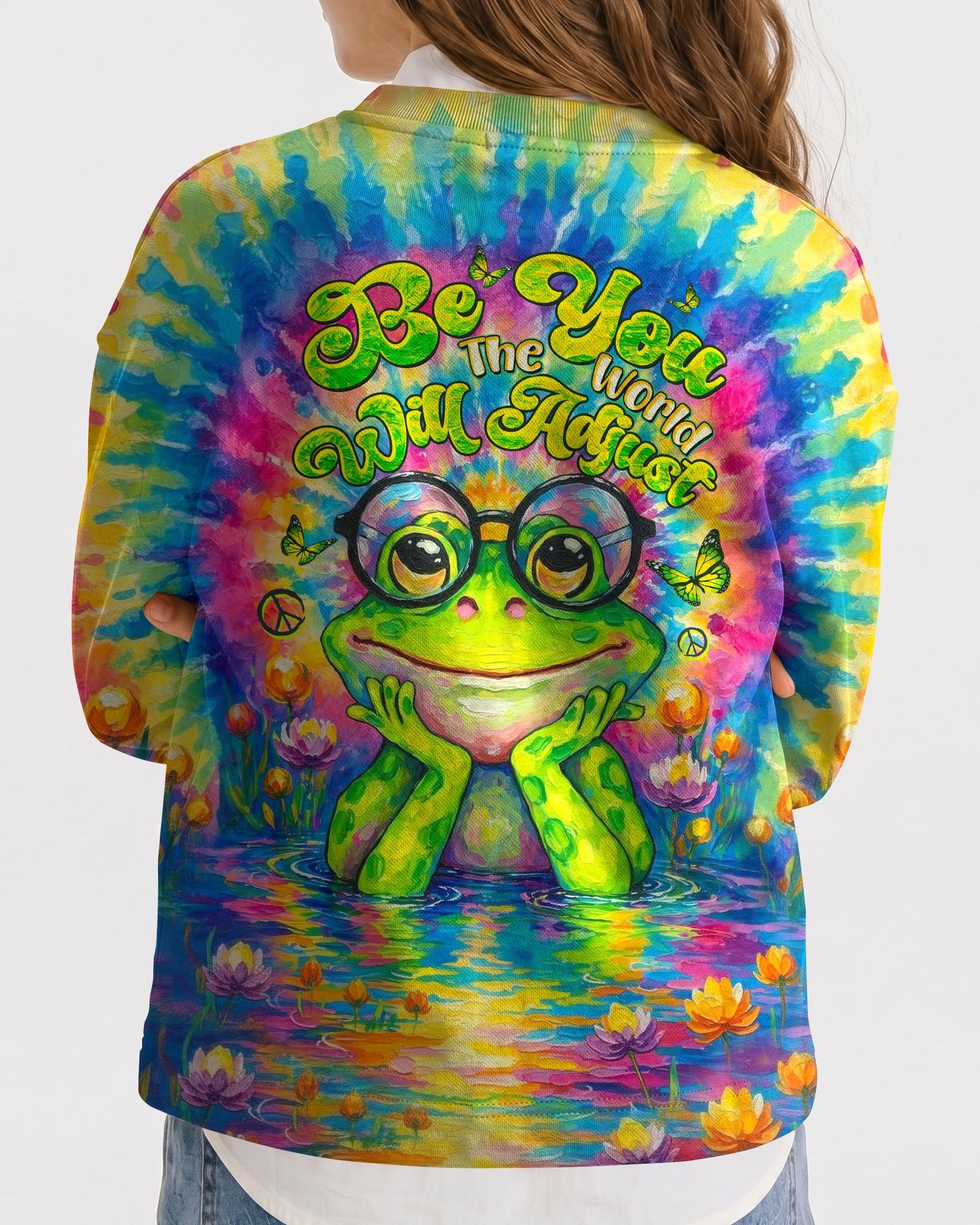 BE YOU THE WORLD WILL ADJUST FROG KIDS ALL OVER PRINT  - TLTW1106261