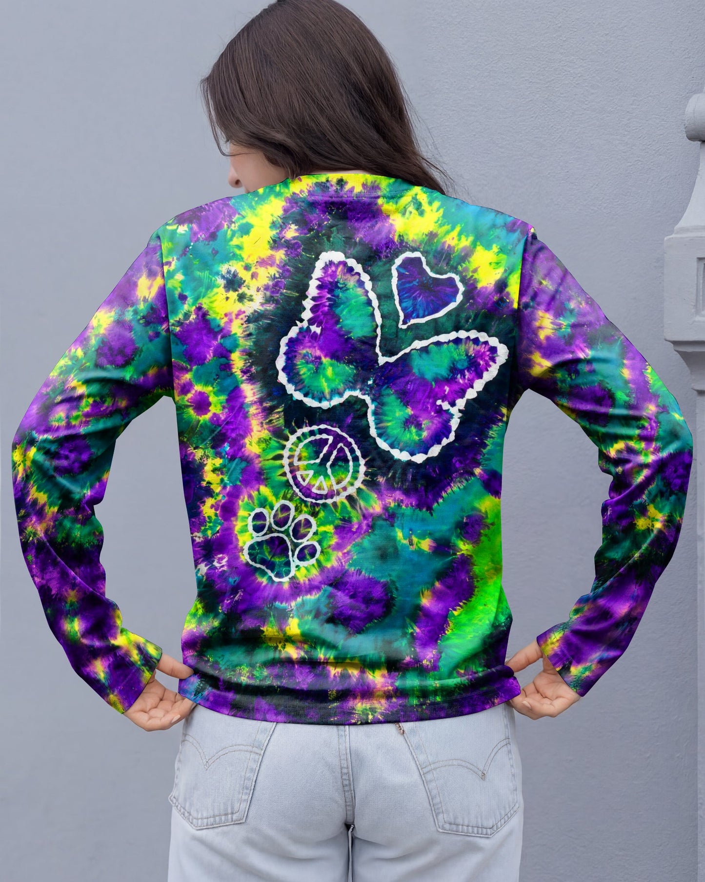 COSMIC BUTTERFLY PEACE LOVE PAW BURST ALL OVER PRINT - TLHG1506261
