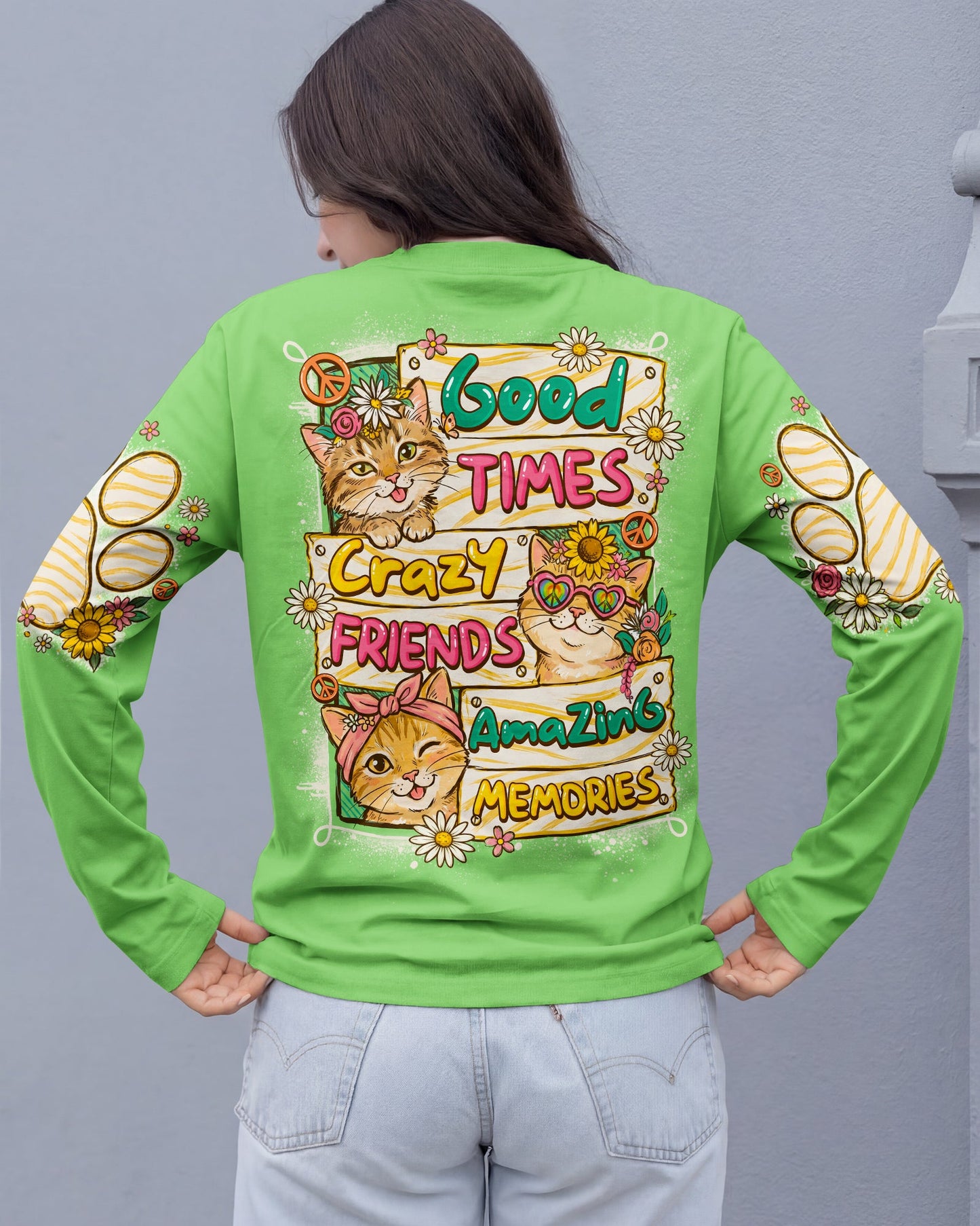 GOOD TIMES CRAZY FRIEND CAT ALL OVER PRINT - TLNO1007261