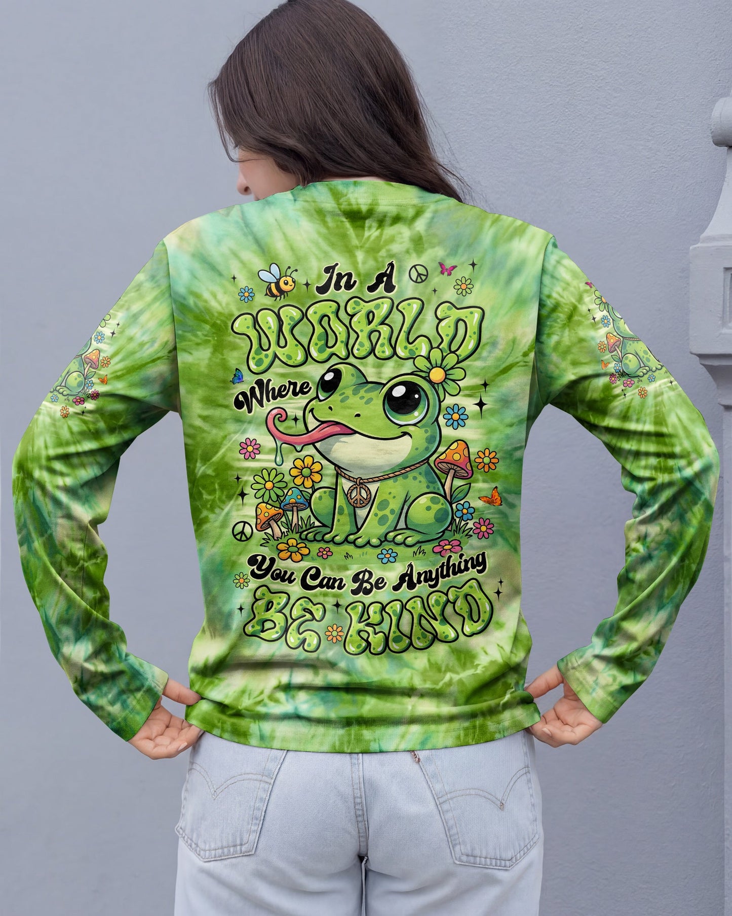 BE KIND FROG GREEN ALL OVER PRINT - TYLN2204262