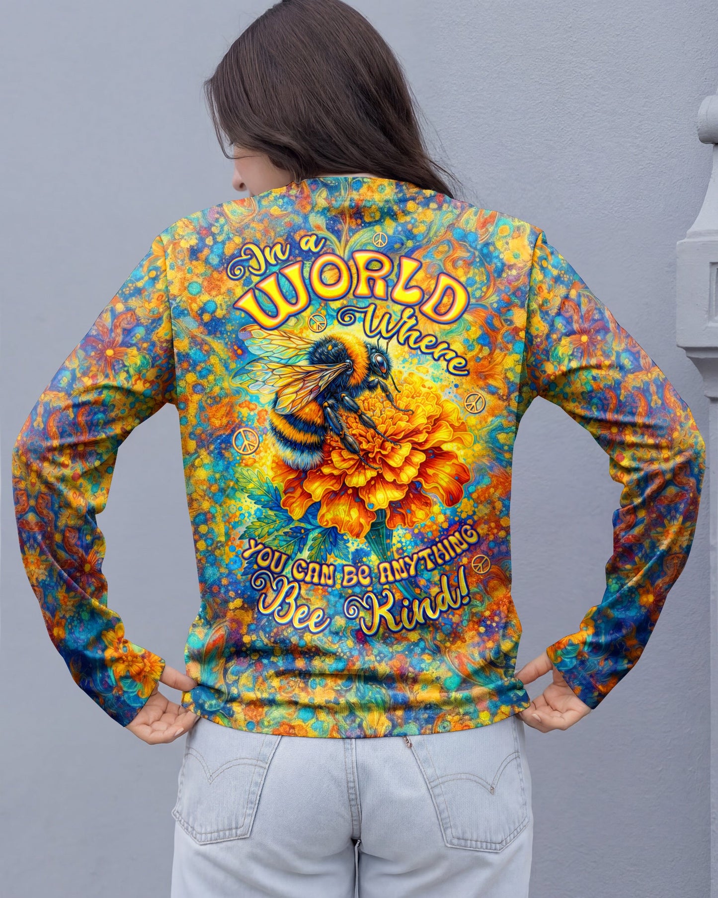 IN A WORLD WHERE YOU CAN BE ANYTHING BEE KIND ALL OVER PRINT  - TLTW0604262