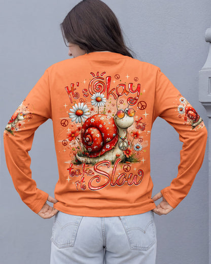 IT'S OKAY TO TAKE IT SLOW SNAIL ALL OVER PRINT - TYQY2506261