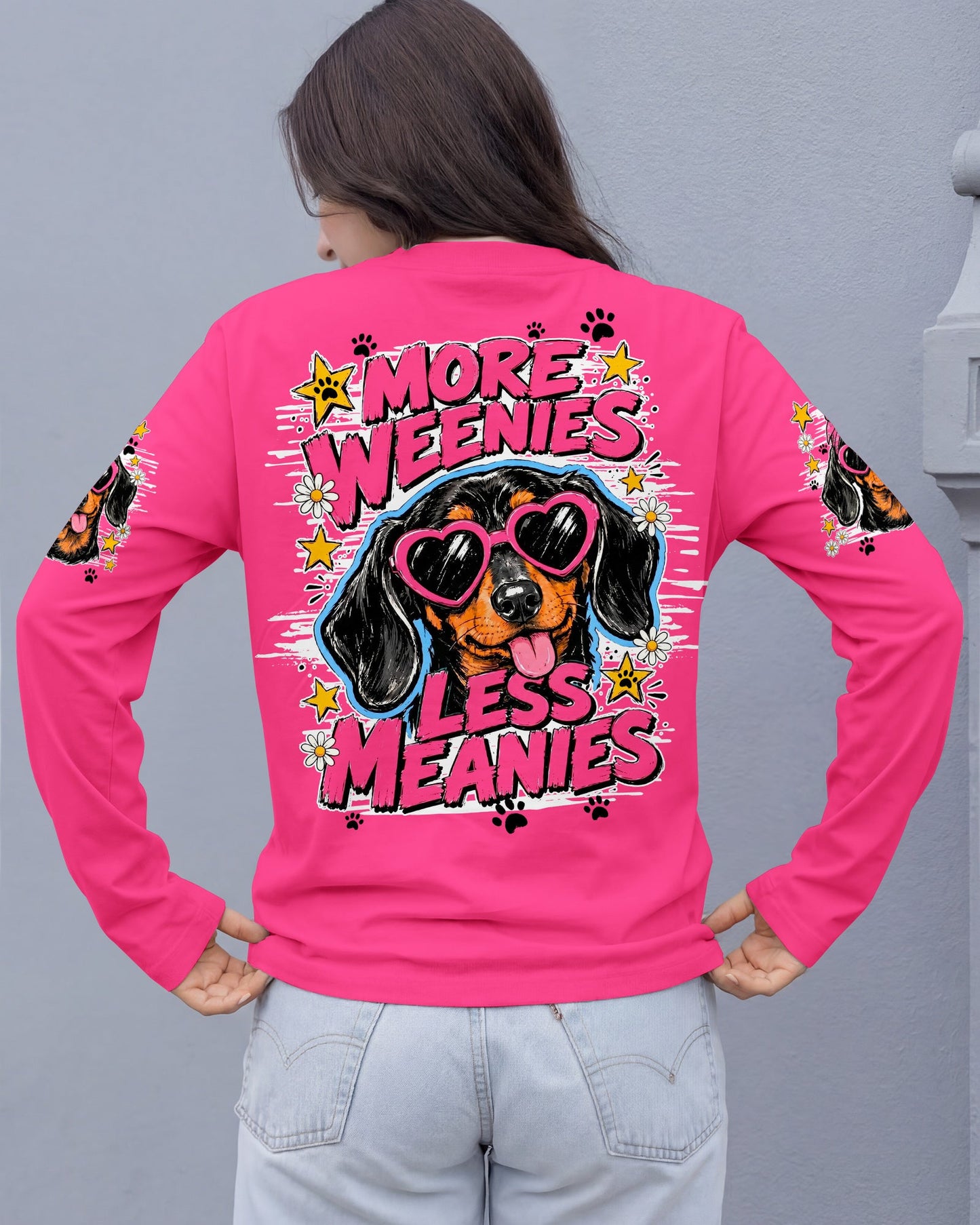 MORE WEENIES LESS MEANIES DOG ALL OVER PRINT - TY1805263
