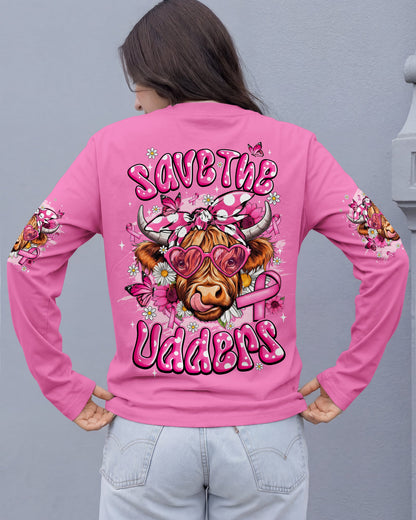 SAVE THE UDDERS HIGHLAND COW BREAST CANCER AWARENESS ALL OVER PRINT - TYQY1507262