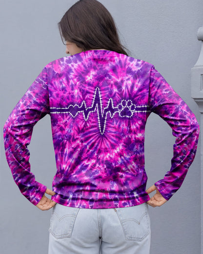 HEARTBEAT PAW PRINT PURPLE PINK BURST ALL OVER PRINT - TLHG1706261