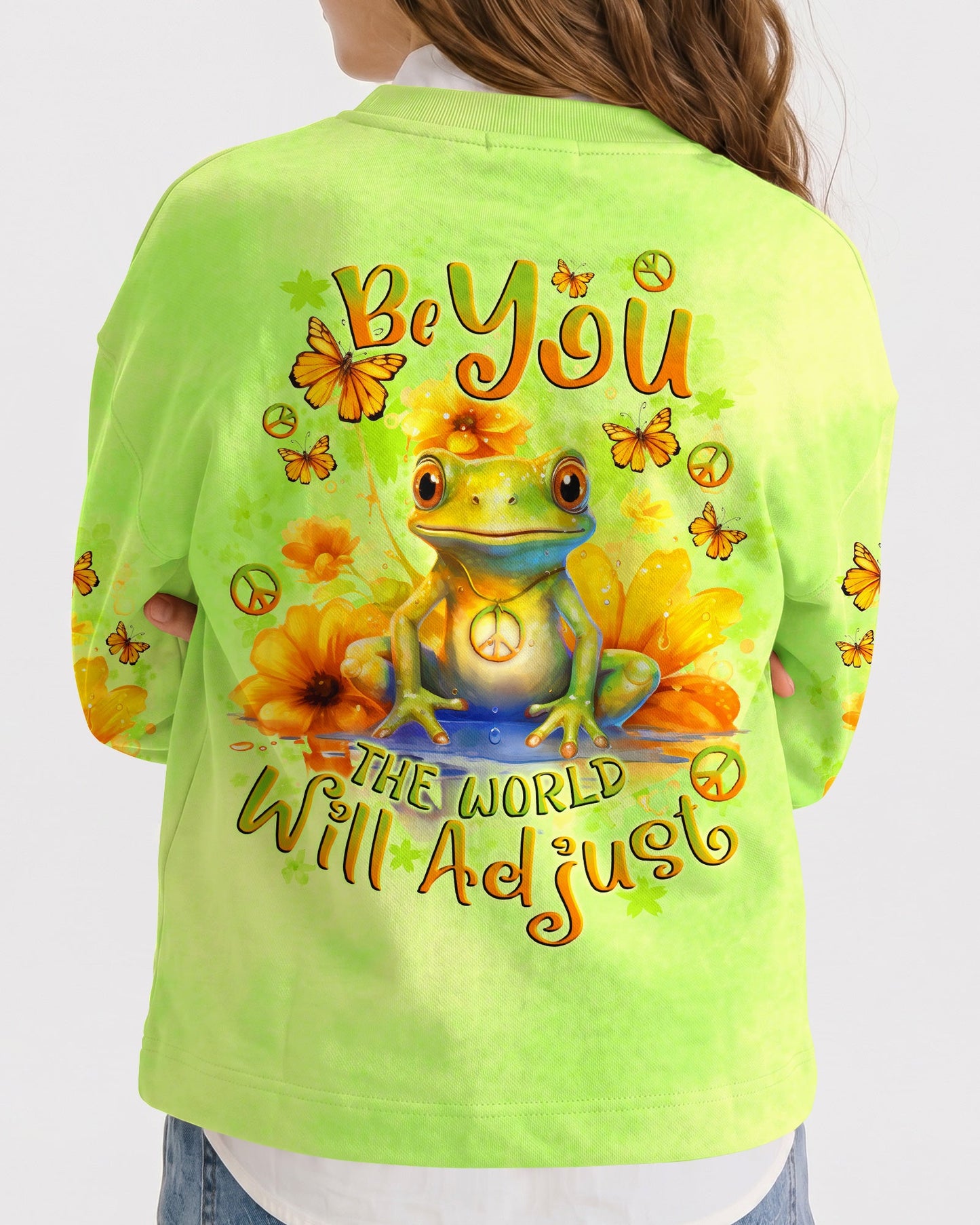 BE YOU THE WORLD WILL ADJUST FROG KIDS ALL OVER PRINT - TLNO1512233