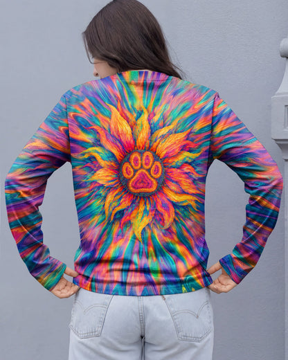 SUNFLOWER WITH PAW PRINT BURST ALL OVER PRINT - TLTW0707263