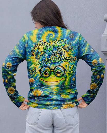 BE YOU THE WORLD WILL ADJUST FROG ALL OVER PRINT - TLTW0705263
