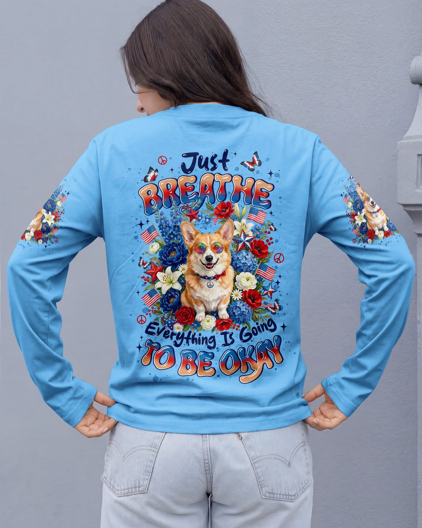 JUST BREATHE CORGI DOG ALL OVER PRINT - TYLN1405262