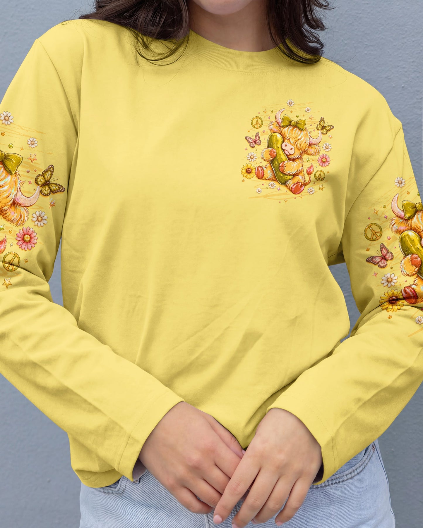 JUST DILL WITH IT  HIGHLAND COW ALL OVER PRINT  - TLTW1006261