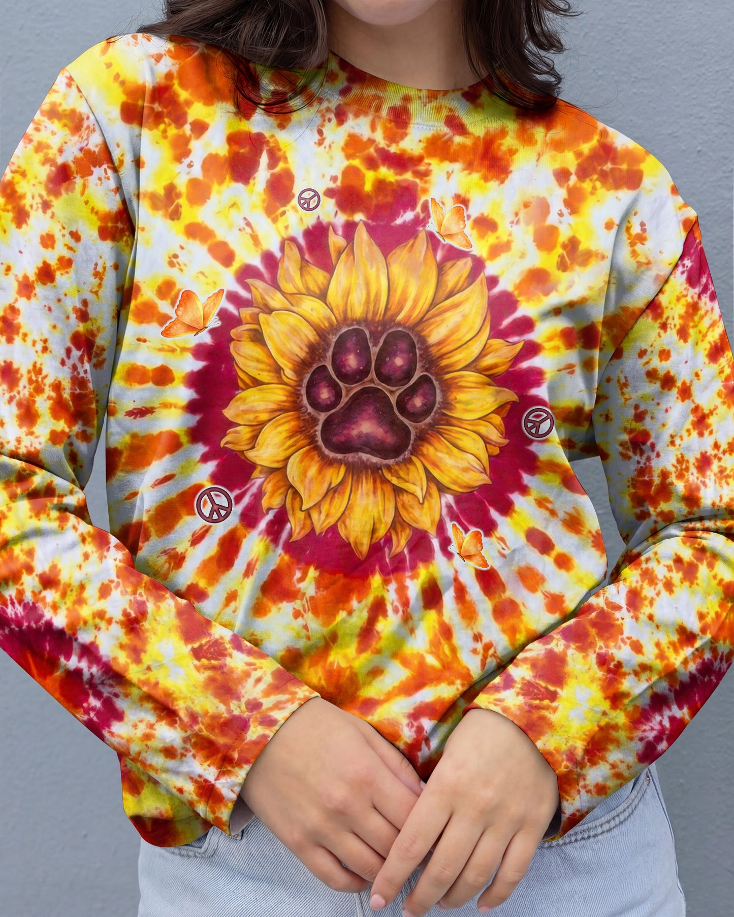 YOU ARE MY SUNSHINE PAW PRINT SUNFLOWER BURST ALL OVER PRINT  - TLTW3006264