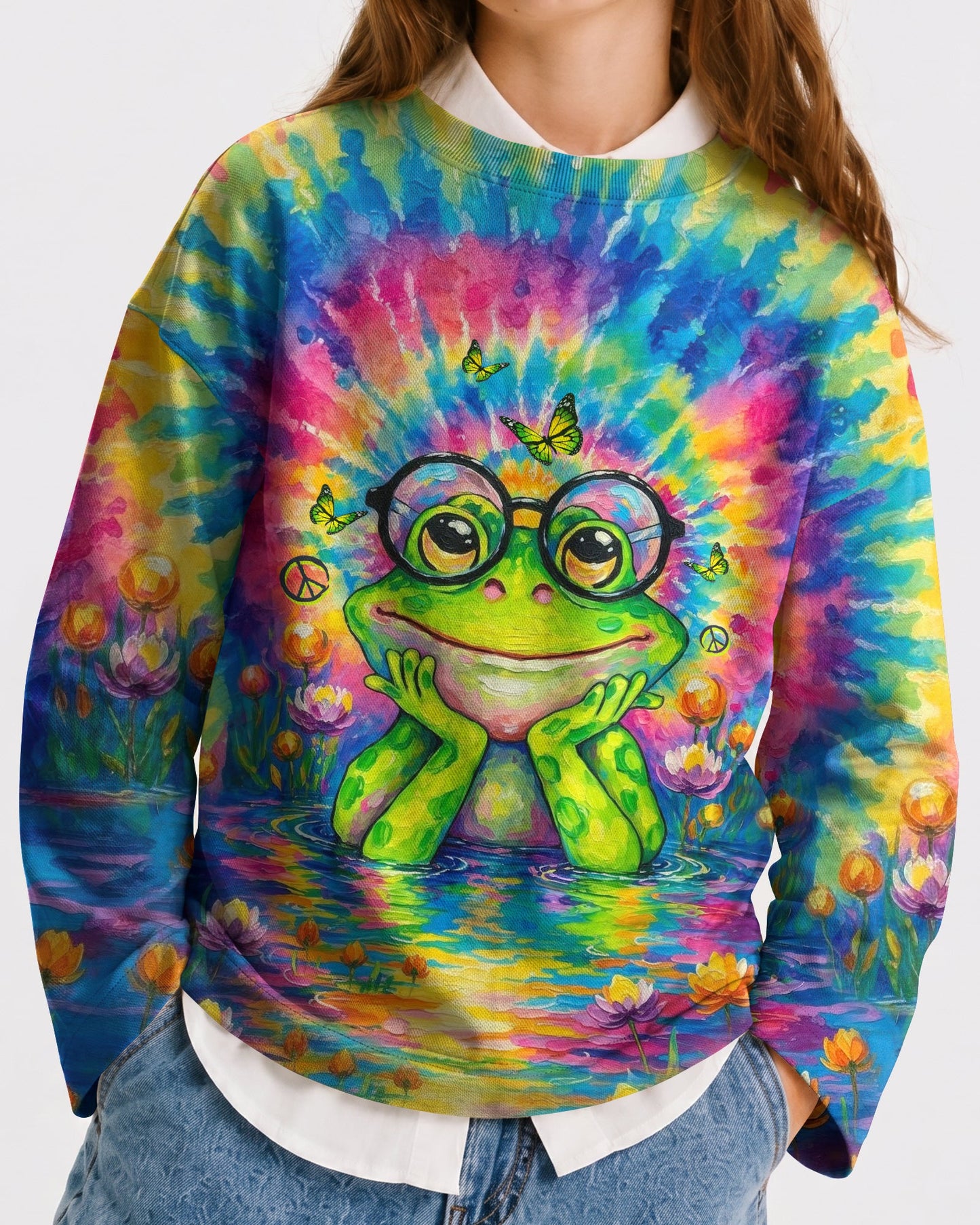 BE YOU THE WORLD WILL ADJUST FROG KIDS ALL OVER PRINT  - TLTW1106261