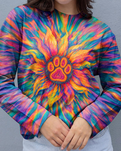 SUNFLOWER WITH PAW PRINT BURST ALL OVER PRINT - TLTW0707263