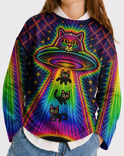 COSMIC CAT ABDUCTION PSYCHEDELIC RAINBOW BEAM  KIDS ALL OVER PRINT - KMTM1006261