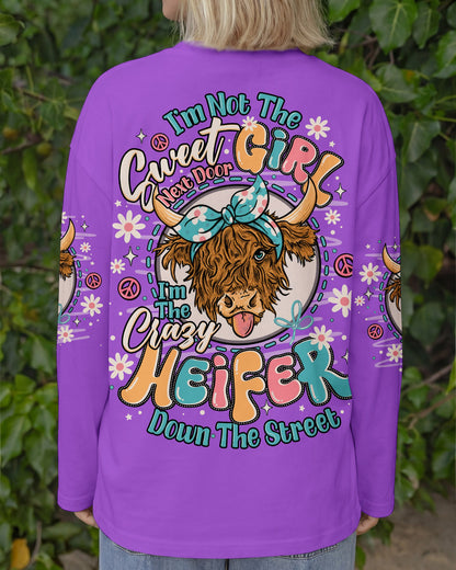 CRAZY HEIFER DOWN THE STREET COW ALL OVER PRINT - TLNO1506261